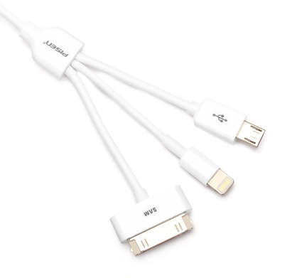 Cable 3 in 1 Pisen (MicroUSB, Lightning, iPhone 4)